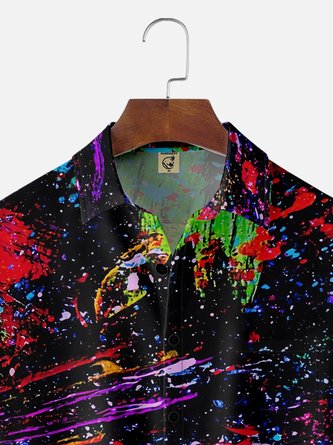 Abstract Art Stripes Hawaiian Shirt with Moisture-Wicking Technology