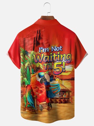 5 O&#39;Clock Aloha: Moisture-Wicking Hawaiian Shirt with Art Illustration