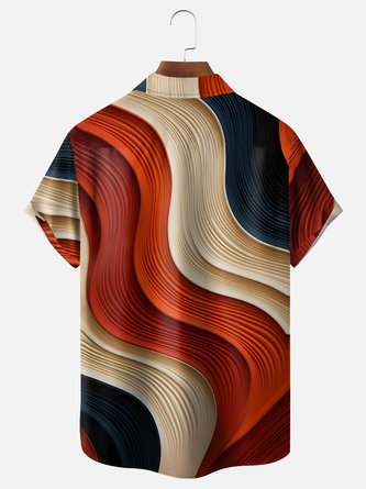 Abstract Art Moisture-Wicking Hawaiian Shirt with Chest Pocket