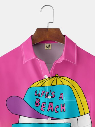 Beach Skull Chest Pocket Hawaiian Shirt