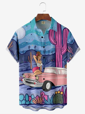 Beauty Car Hawaiian Shirt by Alice Meow - A Sophisticated Twist on Hawaiian Outfit Style