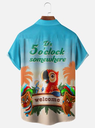 5 O&#39;Clock Somewhere Moisture-Wicking Hawaiian Shirt for Men