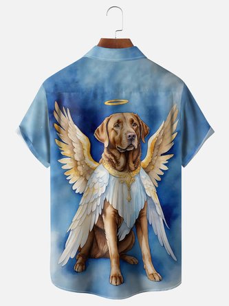 Angel Golden Retriever Moisture-Wicking Hawaiian Shirt