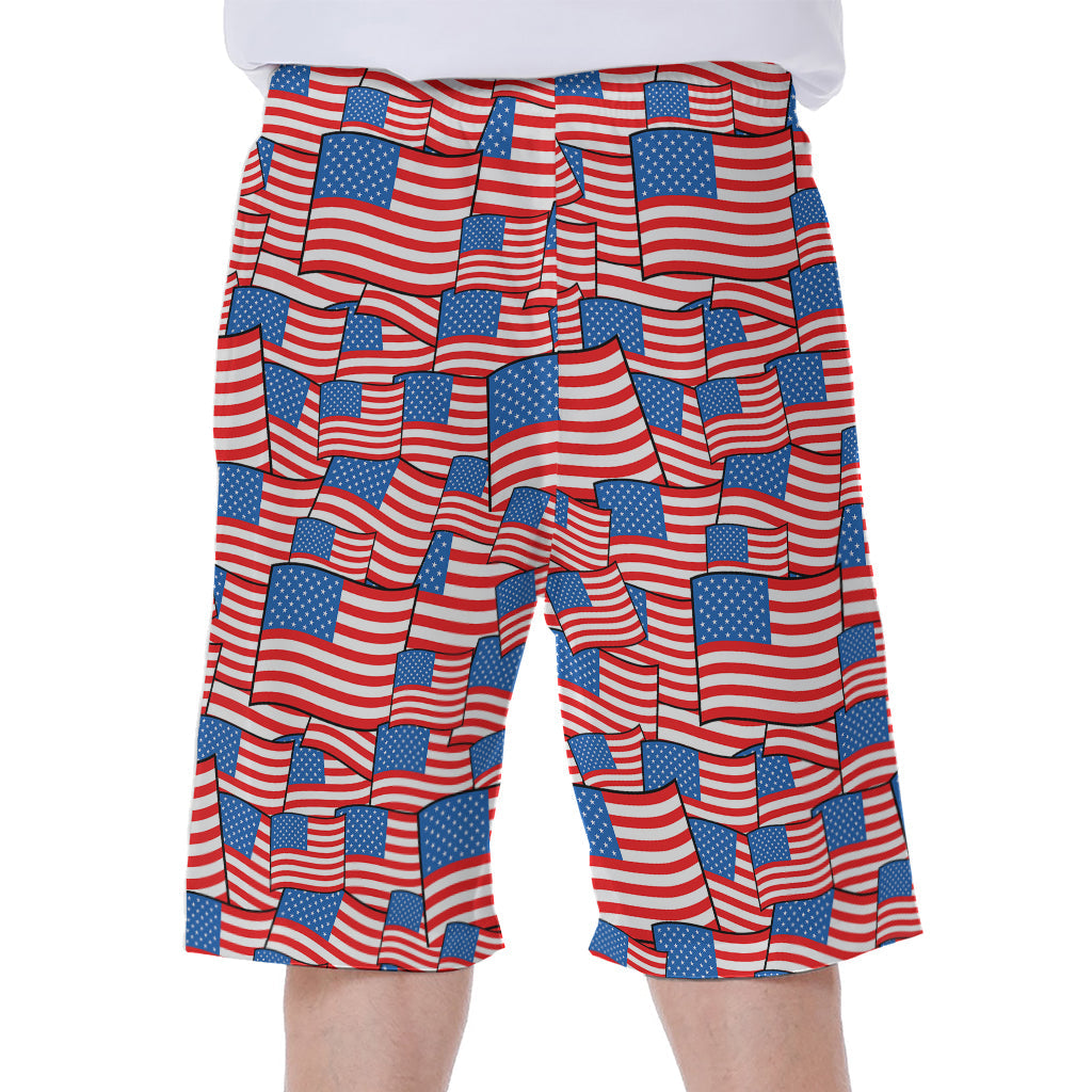 4th of July Hawaiian Men&#39;s Beach Shorts with USA Flag Pattern Print - 2