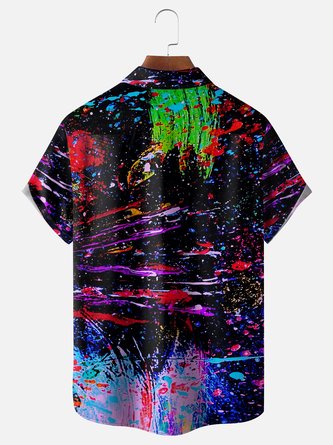 Abstract Art Stripes Hawaiian Shirt with Moisture-Wicking Technology