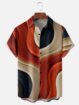 Abstract Art Moisture-Wicking Hawaiian Shirt with Chest Pocket