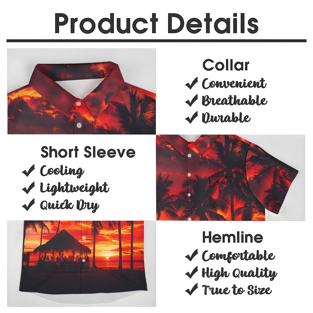 Beach Sunset Print Hawaiian Shirt: Embrace the Aloha Spirit in Style!