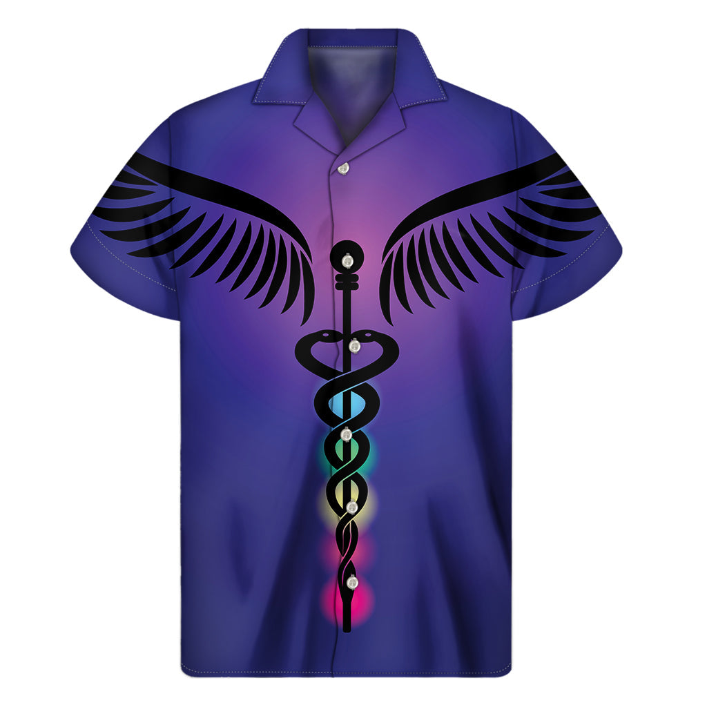 7 Chakras Caduceus Hawaiian Short Sleeve Shirt - 1