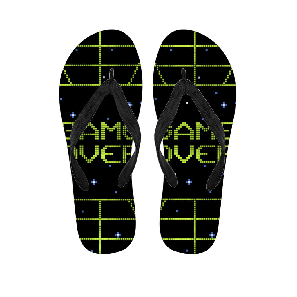 8-Bit Game Over Hawaiian Flip Flops: The Perfect Addition to Your Island Outfit! - 1