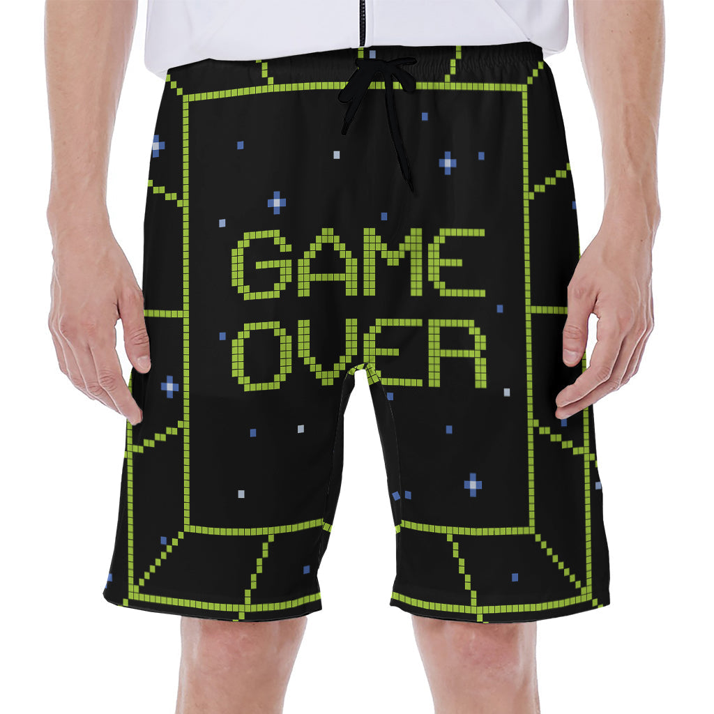 8-Bit Game Over Hawaiian Men&#39;s Beach Shorts - 1