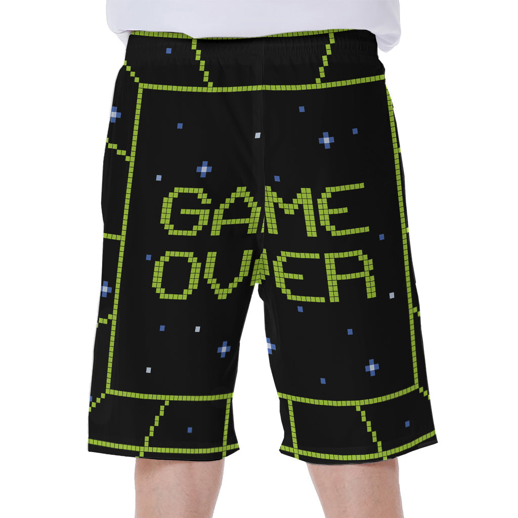 8-Bit Game Over Hawaiian Men&#39;s Beach Shorts - 2