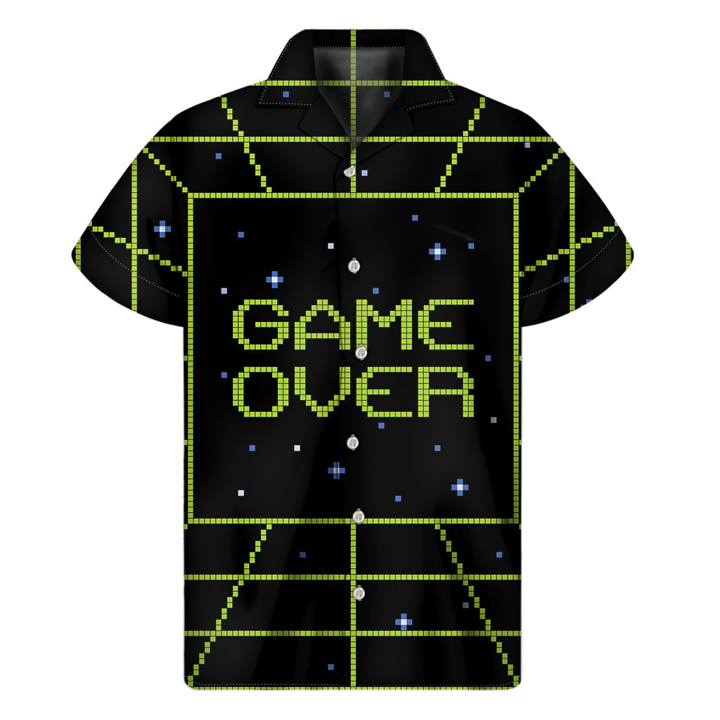 8-Bit Game Over Hawaiian Short Sleeve Shirt - 1