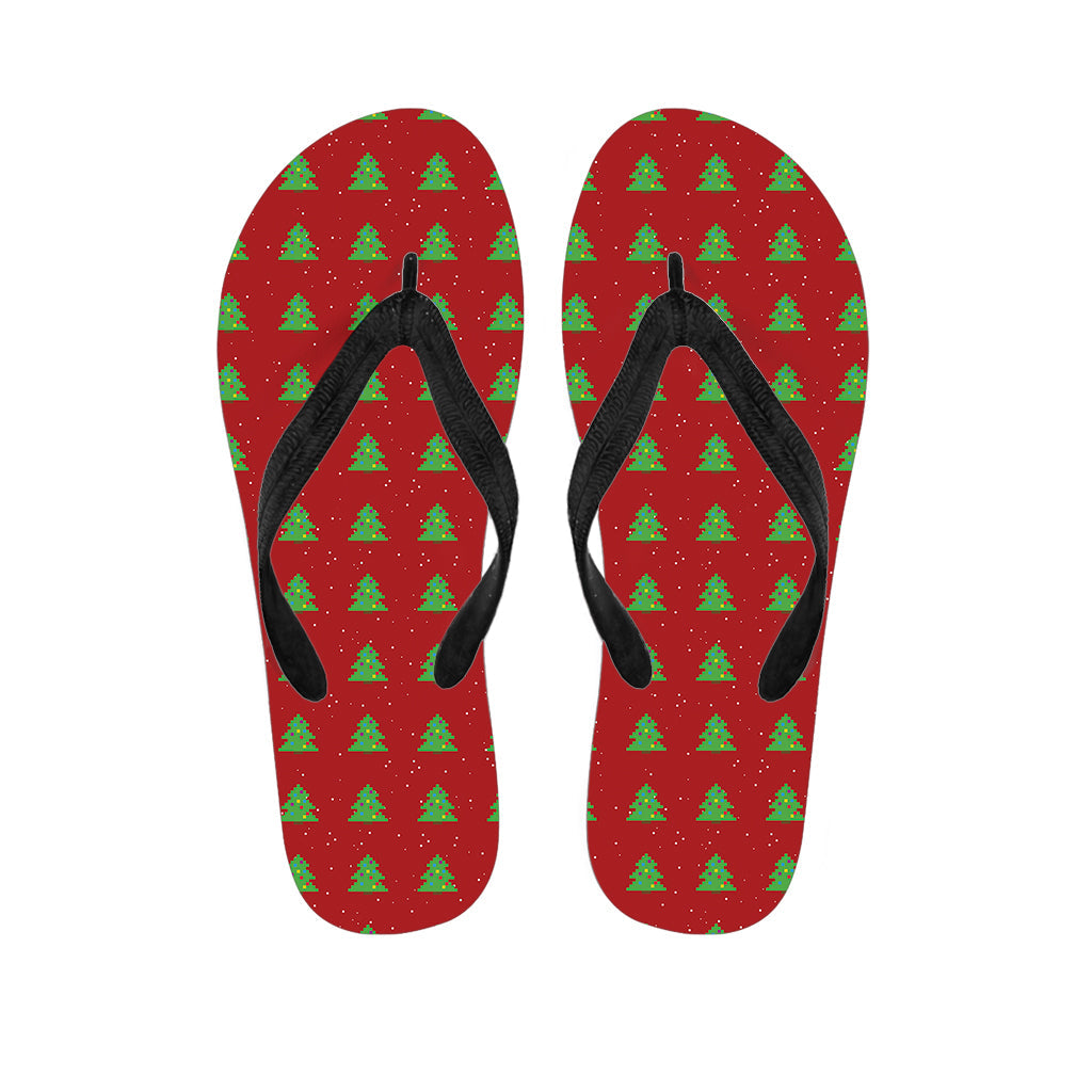 8-Bit Pixel Christmas Tree Hawaiian Flip Flops - 1