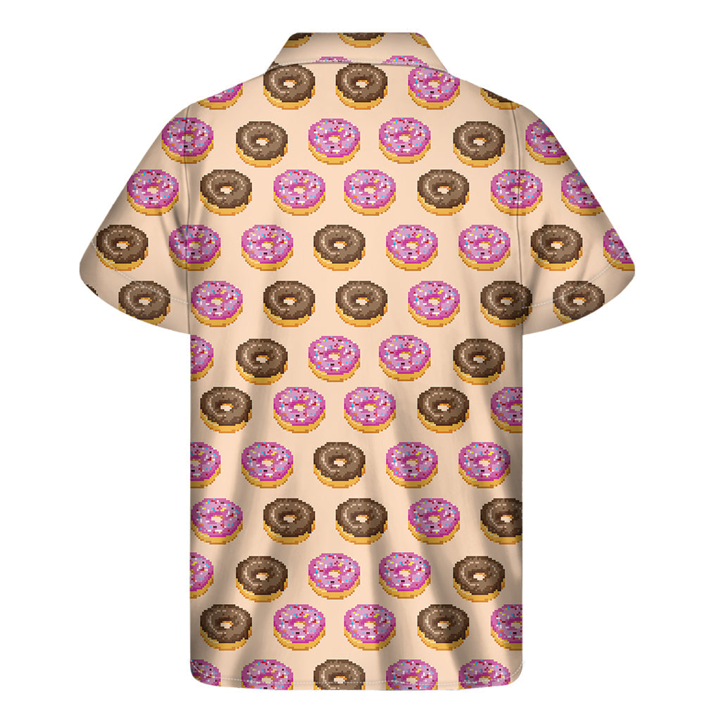 8-Bit Pixel Donut Print Hawaiian Short Sleeve Shirt - 2