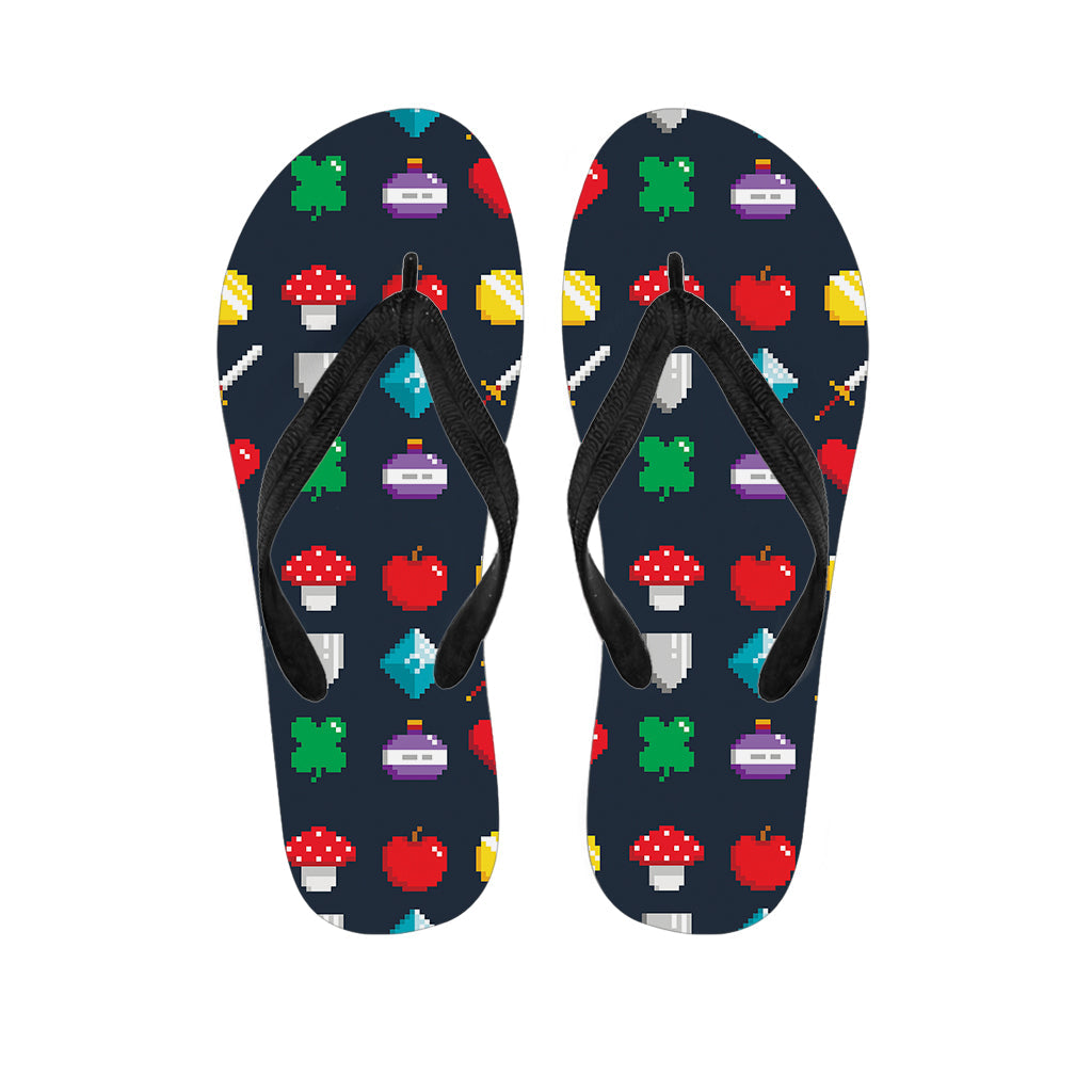 8-Bit Pixel Game Items Hawaiian Flip Flops: Add a Fun Twist to Your Island Outfit - 1