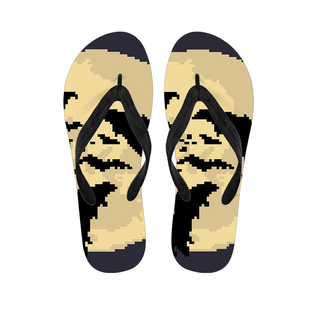 8-Bit Pixel Halloween Bat Print Hawaiian Flip Flops - 1