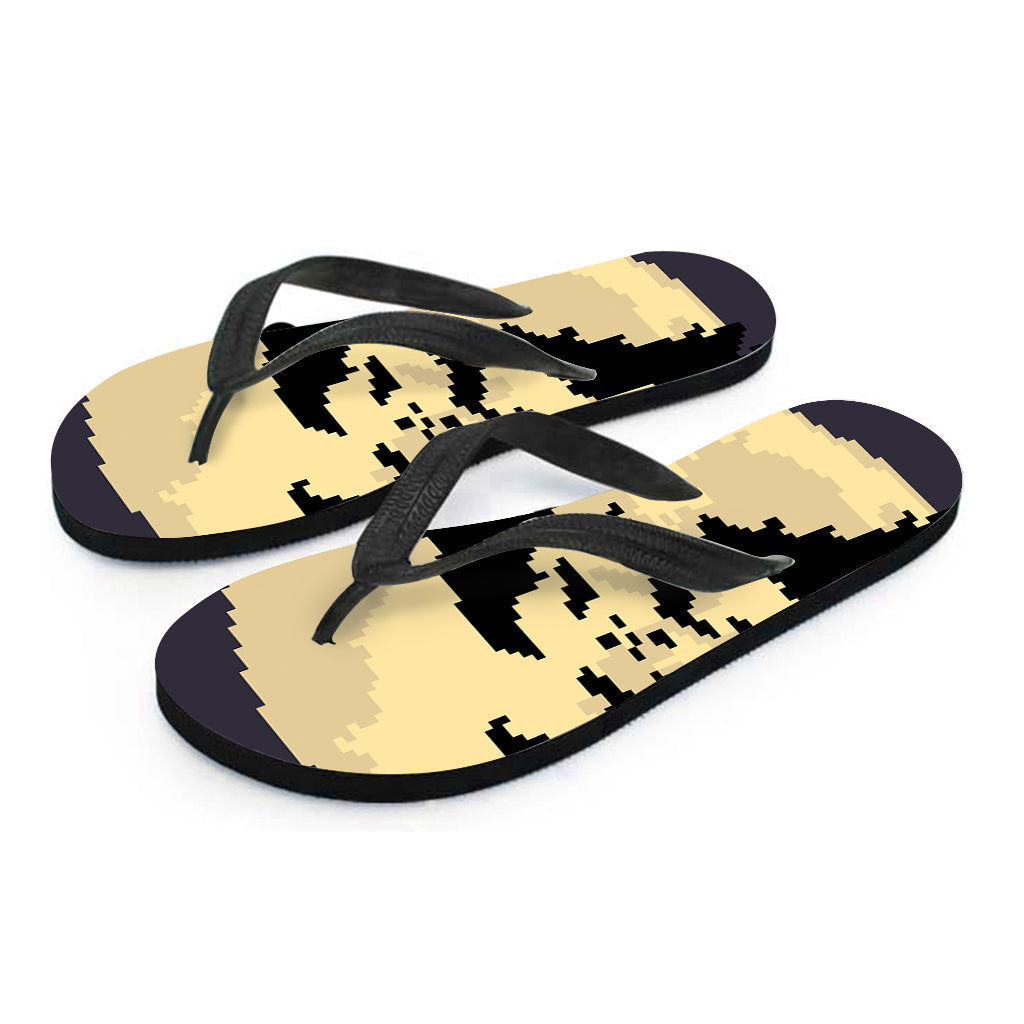 8-Bit Pixel Halloween Bat Print Hawaiian Flip Flops - 2