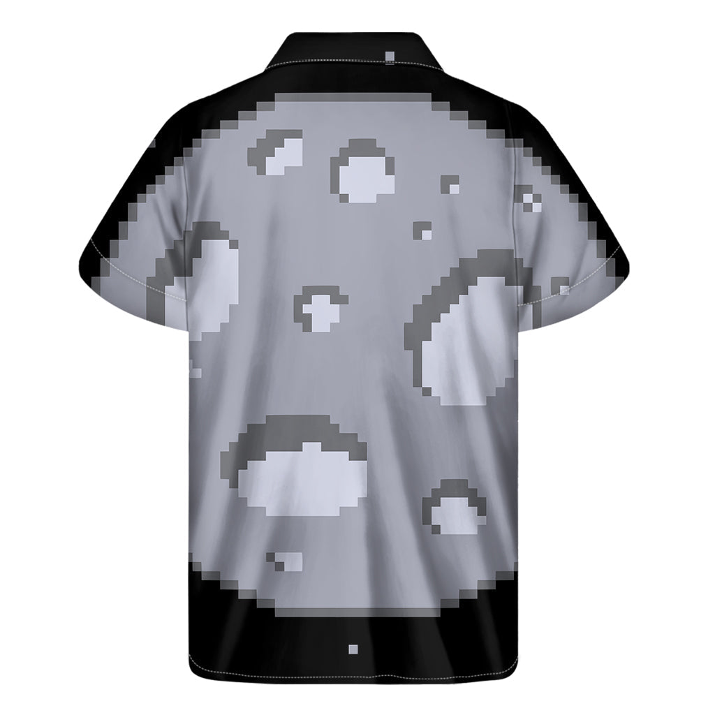 8-Bit Pixel Hawaiian Moon Print Short Sleeve Shirt - 2