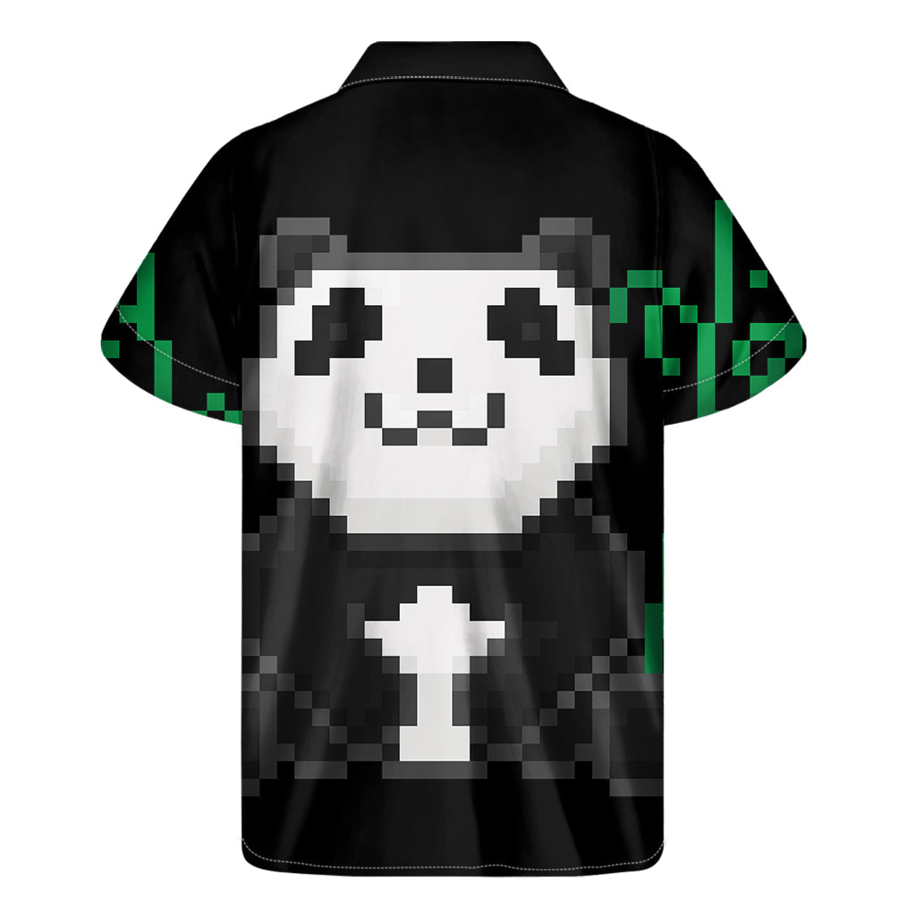 8-Bit Panda Print Hawaiian Short Sleeve Shirt - 2