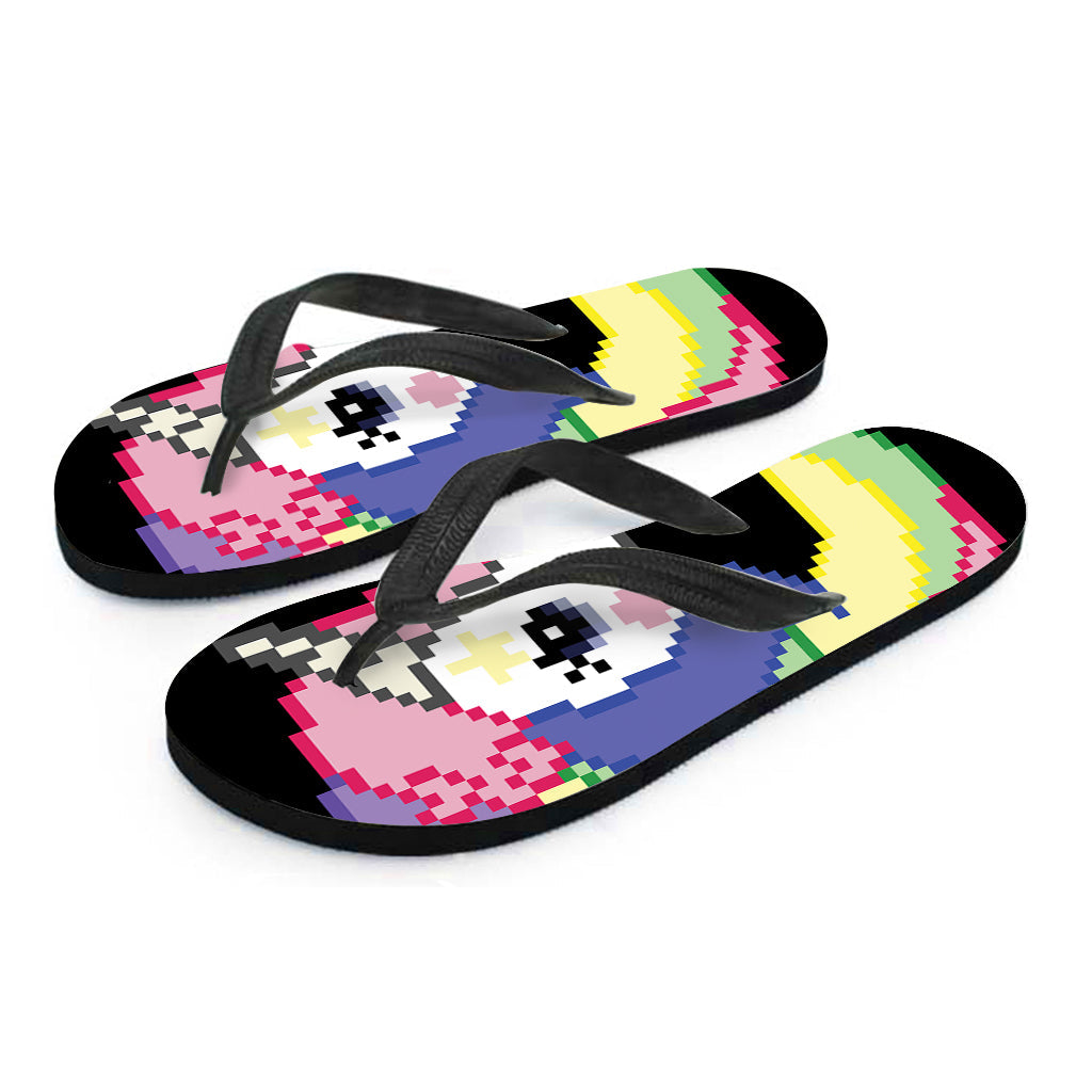 8-Bit Pixel Unicorn Print Hawaiian Flip Flops: The Perfect Addition to Your Hawaiian Outfit - 2