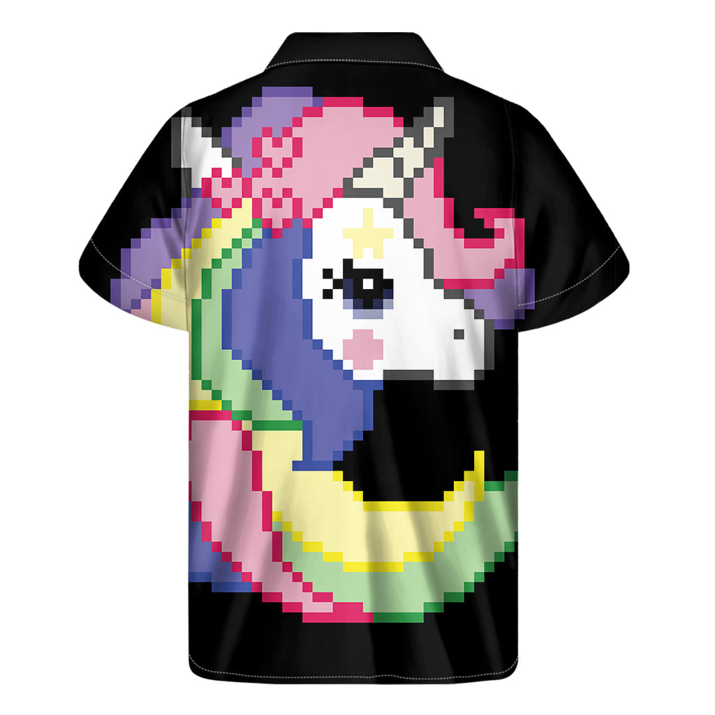 8-Bit Pixel Unicorn Hawaiian Short Sleeve Shirt - 2