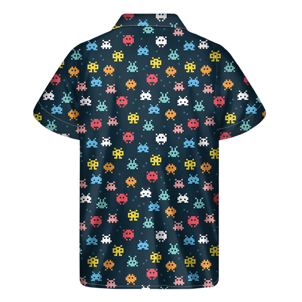 8-Bit Video Game Monsters Hawaiian Short Sleeve Shirt - 2