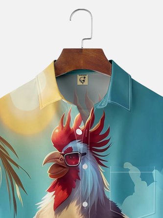 Beach-Ready in the Moisture-Wicking Chicken Hawaiian Shirt