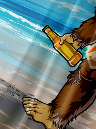 Bigfoot Surfing in Style: Moisture-wicking Hawaiian Shirt