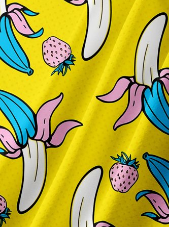 Banana Strawberry Chest Pocket Hawaiian Shirt