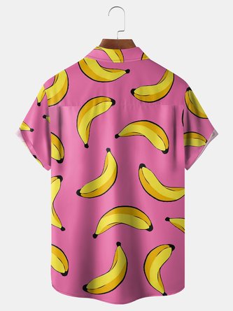 Banana Breeze: A Short-Sleeve Hawaiian Shirt with Chest Pocket