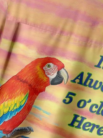 5 o&#39;clock Aloha: Parrot Chest Pocket Hawaiian Shirt