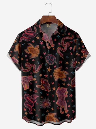 Animals Galore Chest Pocket Short Sleeve Hawaiian Shirt