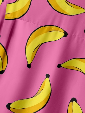 Banana Breeze: A Short-Sleeve Hawaiian Shirt with Chest Pocket