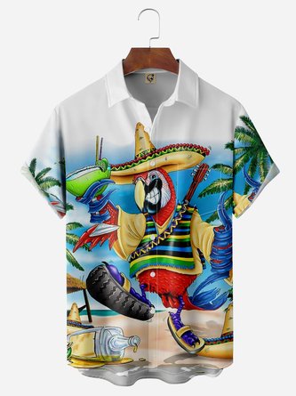 Abstract Summer Vacation: Men&#39;s Hawaiian Shirt with H-Line Aloha Style