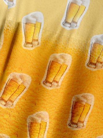 Beer Chest Pocket Short Sleeve Hawaiian Shirt