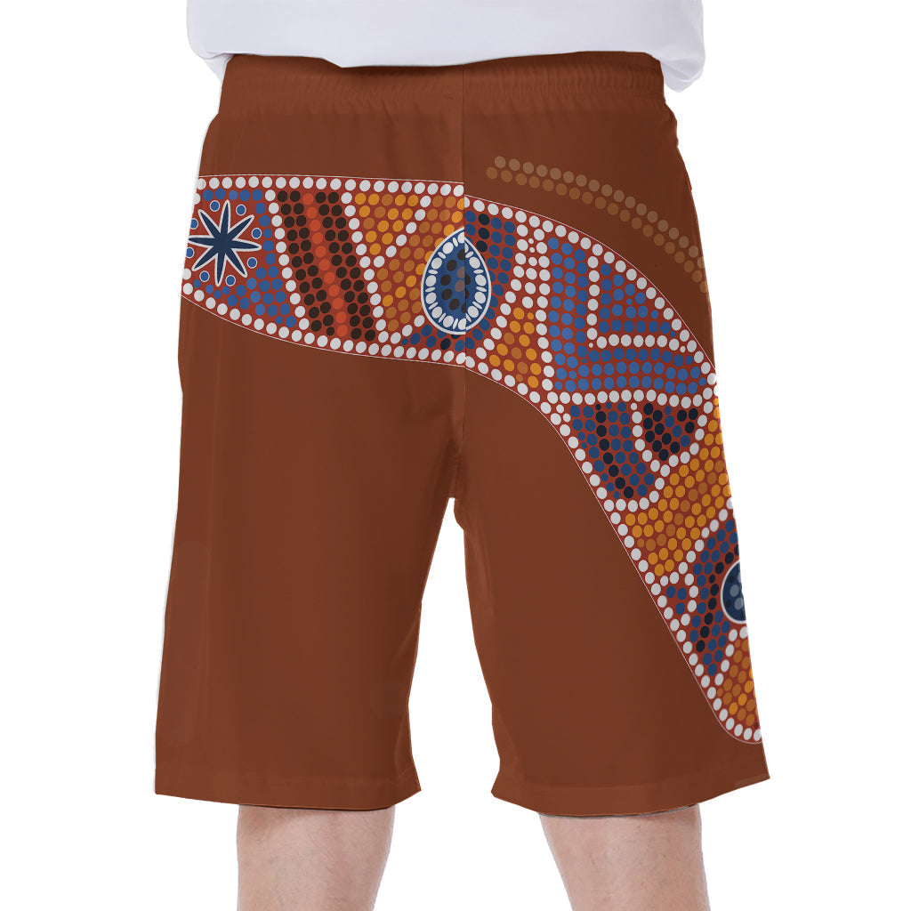 Aboriginal Dot Boomerang Hawaiian Men's Beach Shorts: Embrace Tropical Style - 1