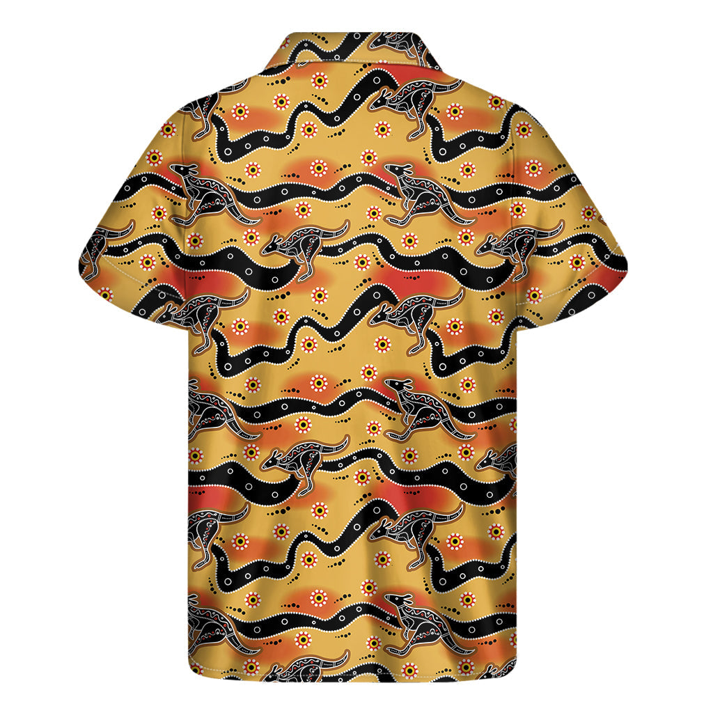 Aboriginal Kangaroo Aloha: Men&#39;s Hawaiian Short Sleeve Shirt - 2