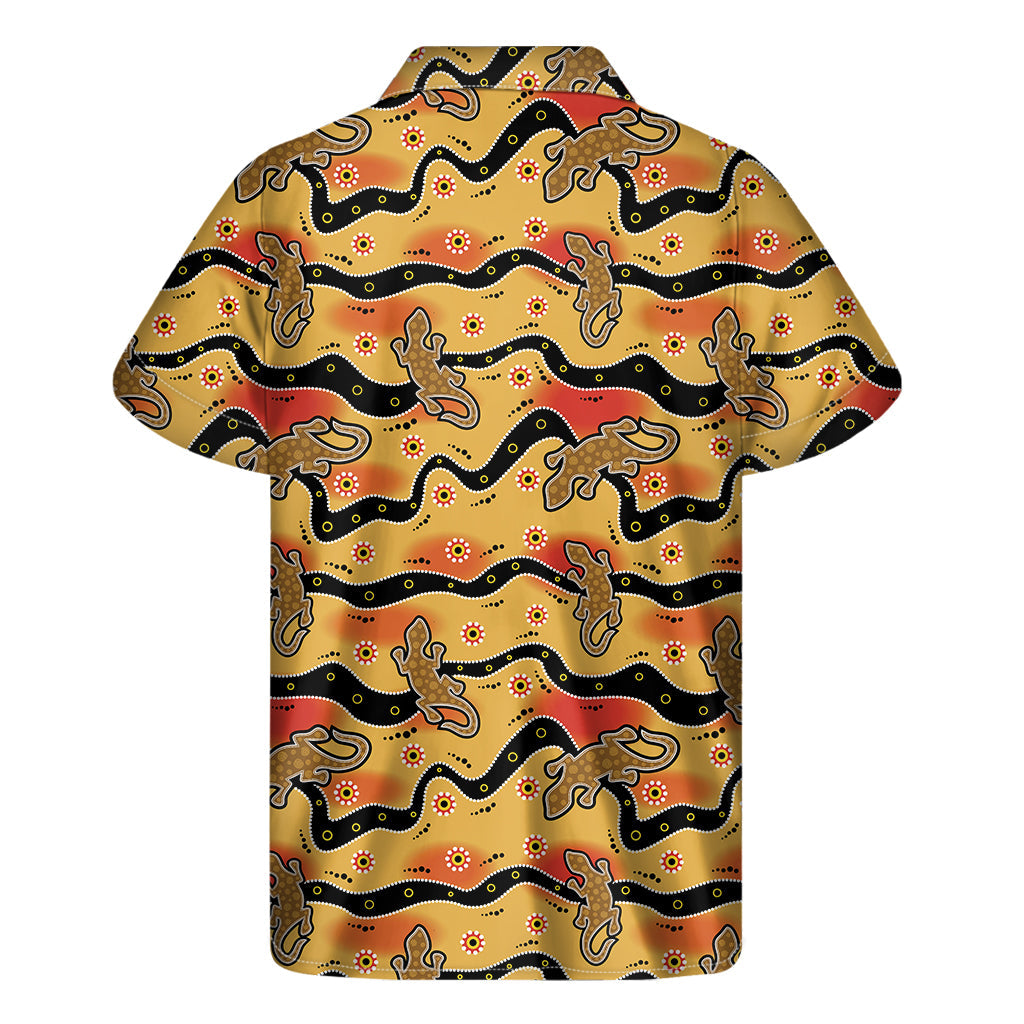 Aboriginal Lizard Pattern Hawaiian Short Sleeve Shirt for Men - 1