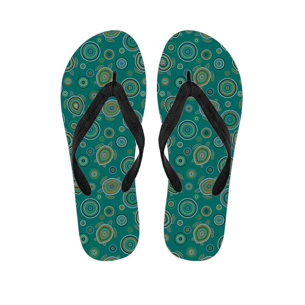 Aboriginal Sea Turtle Pattern Hawaiian Flip Flops: Step into Island Style - 1