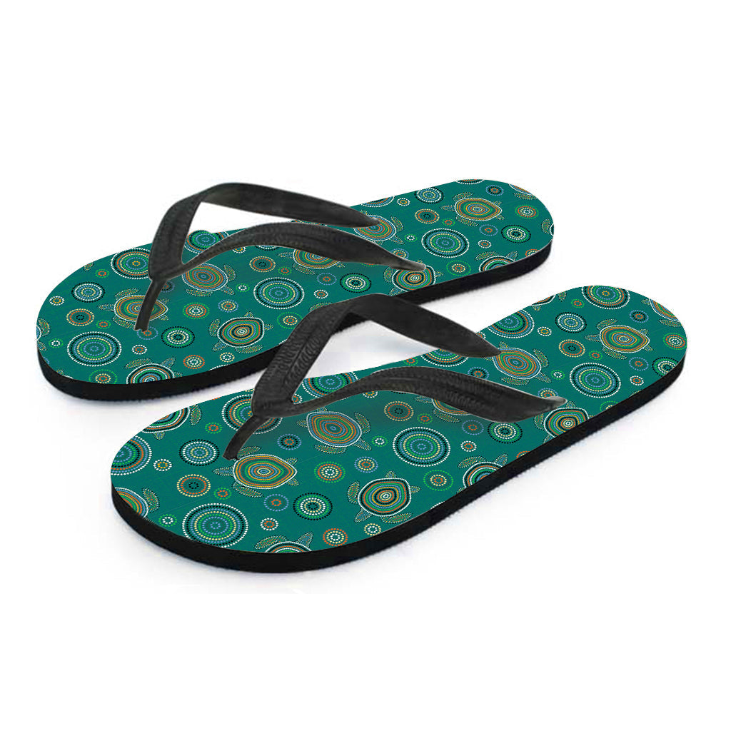 Aboriginal Sea Turtle Pattern Hawaiian Flip Flops: Step into Island Style - 2