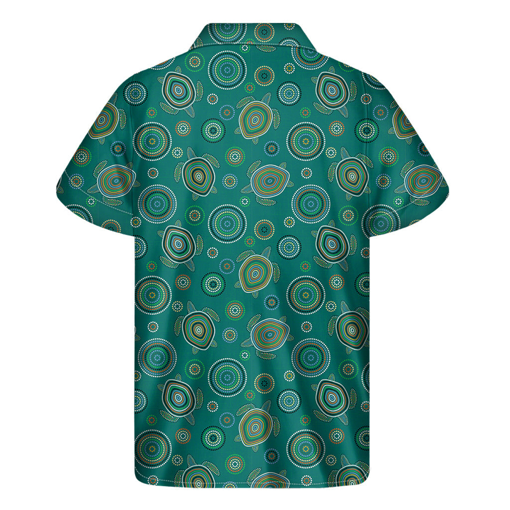 Aboriginal Sea Turtle Pattern Hawaiian Short Sleeve Shirt - 2