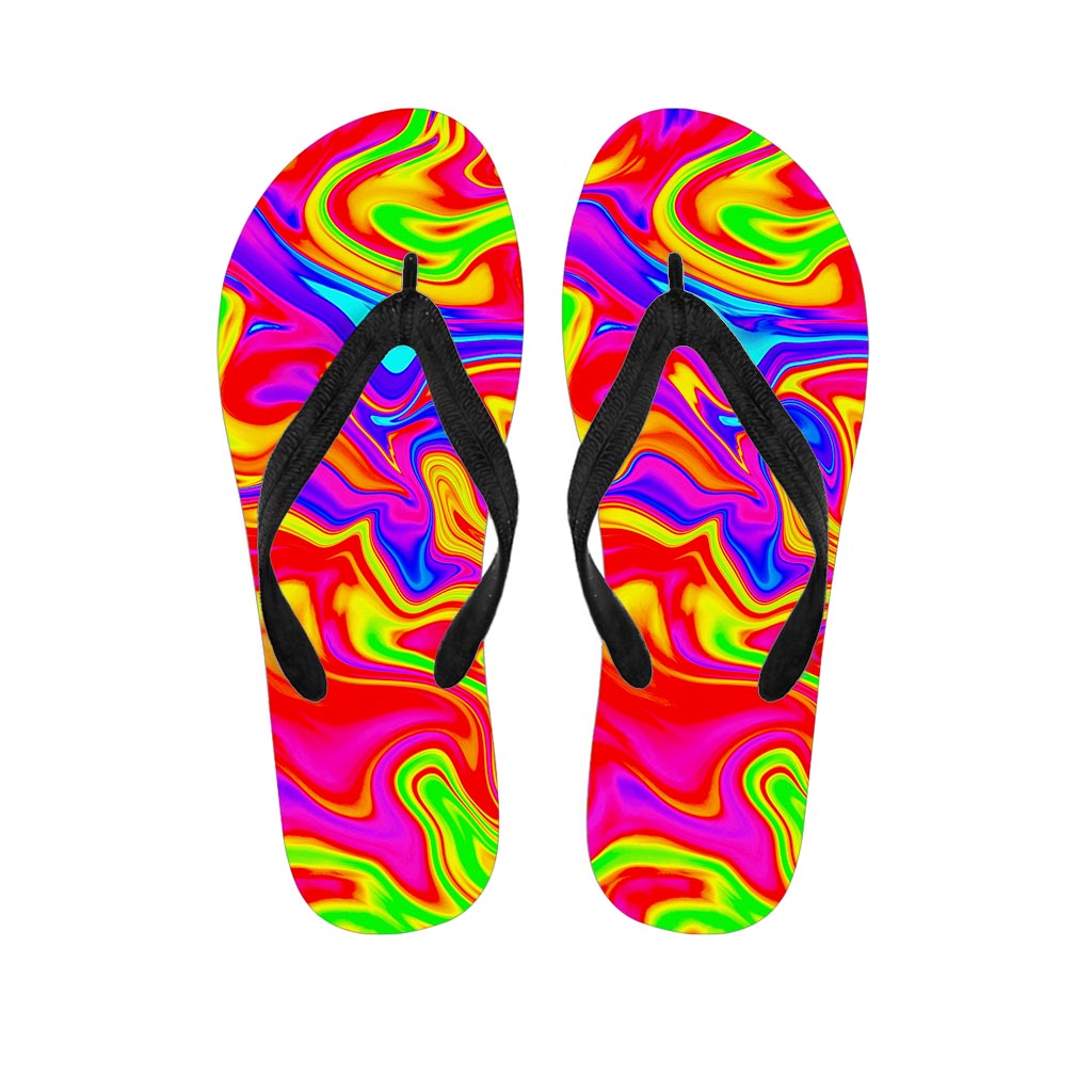 Abstract Colorful Liquid Trippy Hawaiian Flip Flops: The Perfect Addition to Your Island Attire - 1