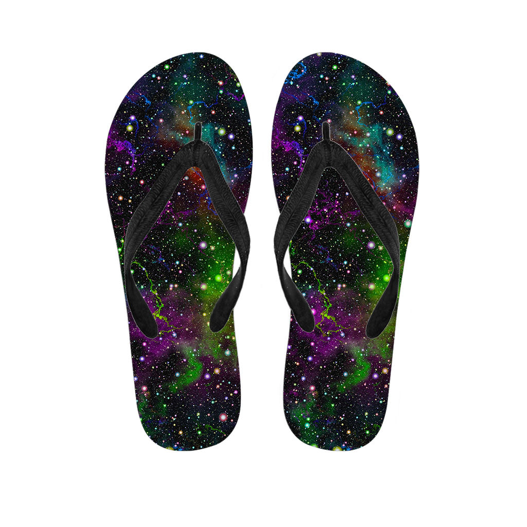 Abstract Dark Galaxy Space Print Hawaiian Outfit with Matching Flip Flops - 1