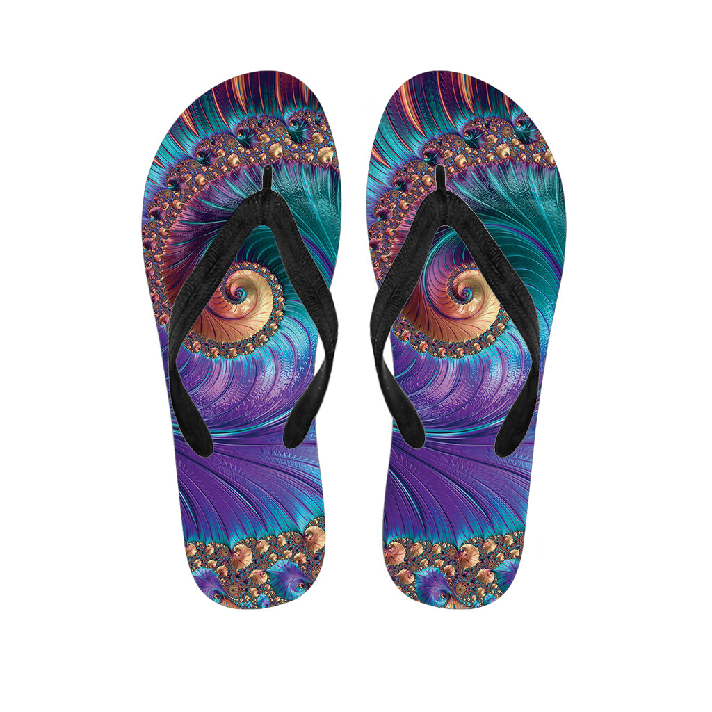 Abstract Fractal Hawaiian Flip Flop Ensemble: A Stylish Addition to Your Hawaiian Outfit - 1