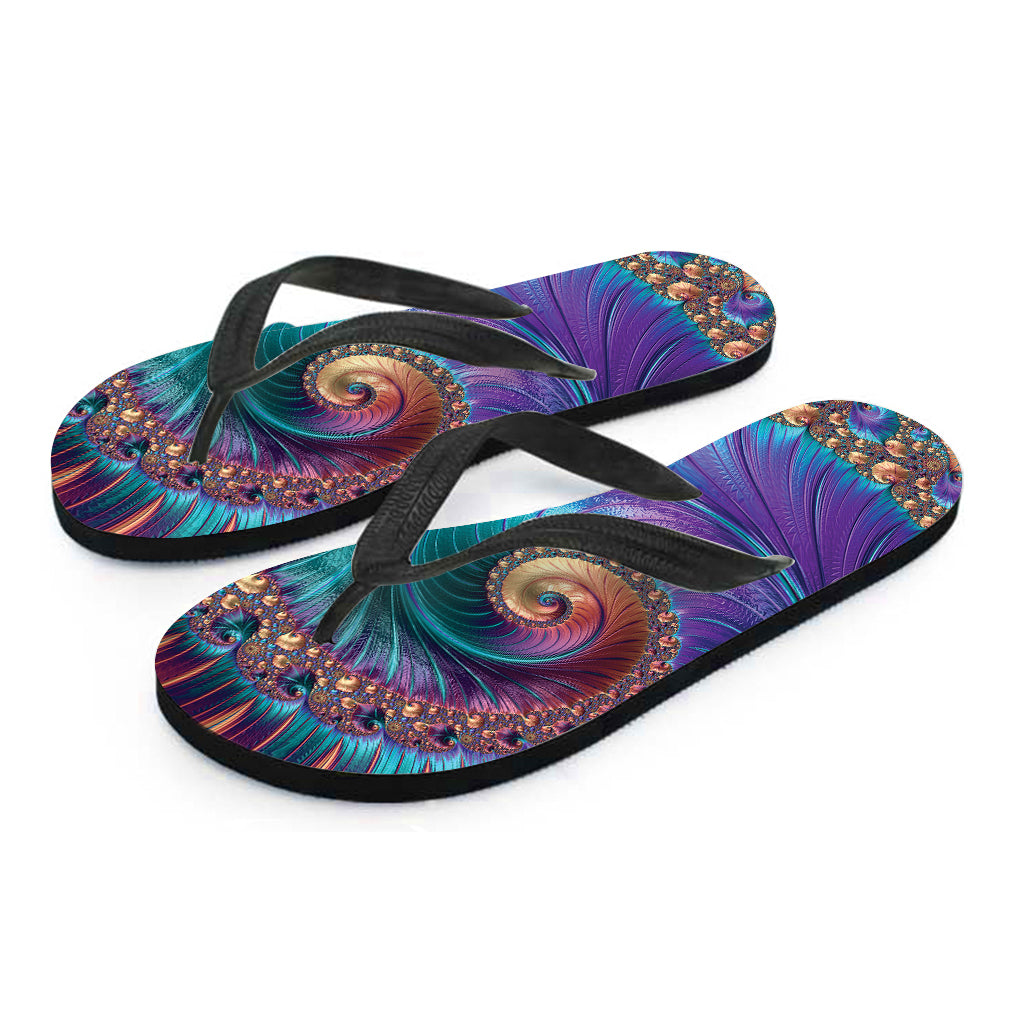 Abstract Fractal Hawaiian Flip Flop Ensemble: A Stylish Addition to Your Hawaiian Outfit - 1