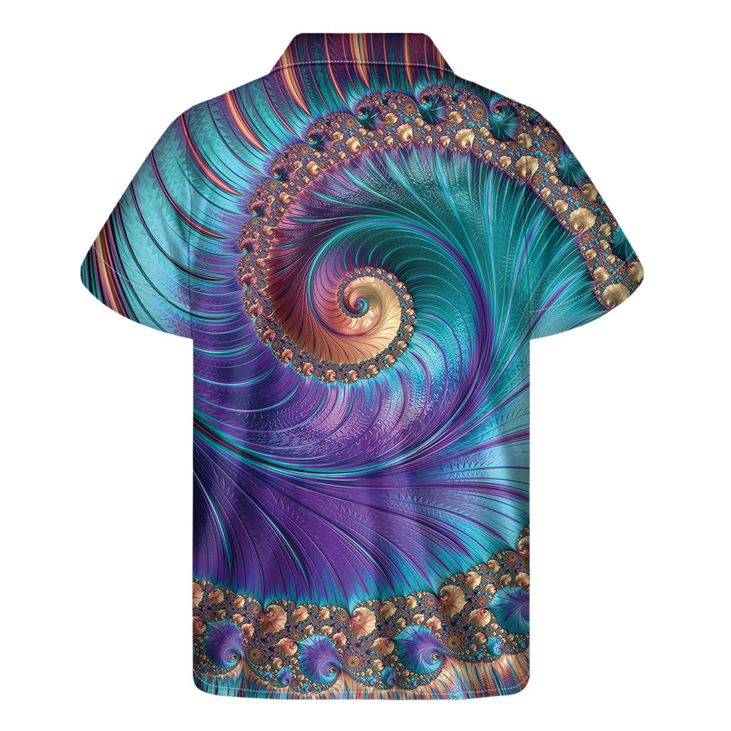 Abstract Fractal Print Hawaiian Short Sleeve Shirt - Embrace Island Style! - 2