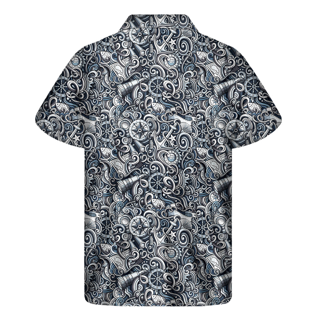 Abstract Nautical Anchor Pattern Hawaiian Shirt - 2