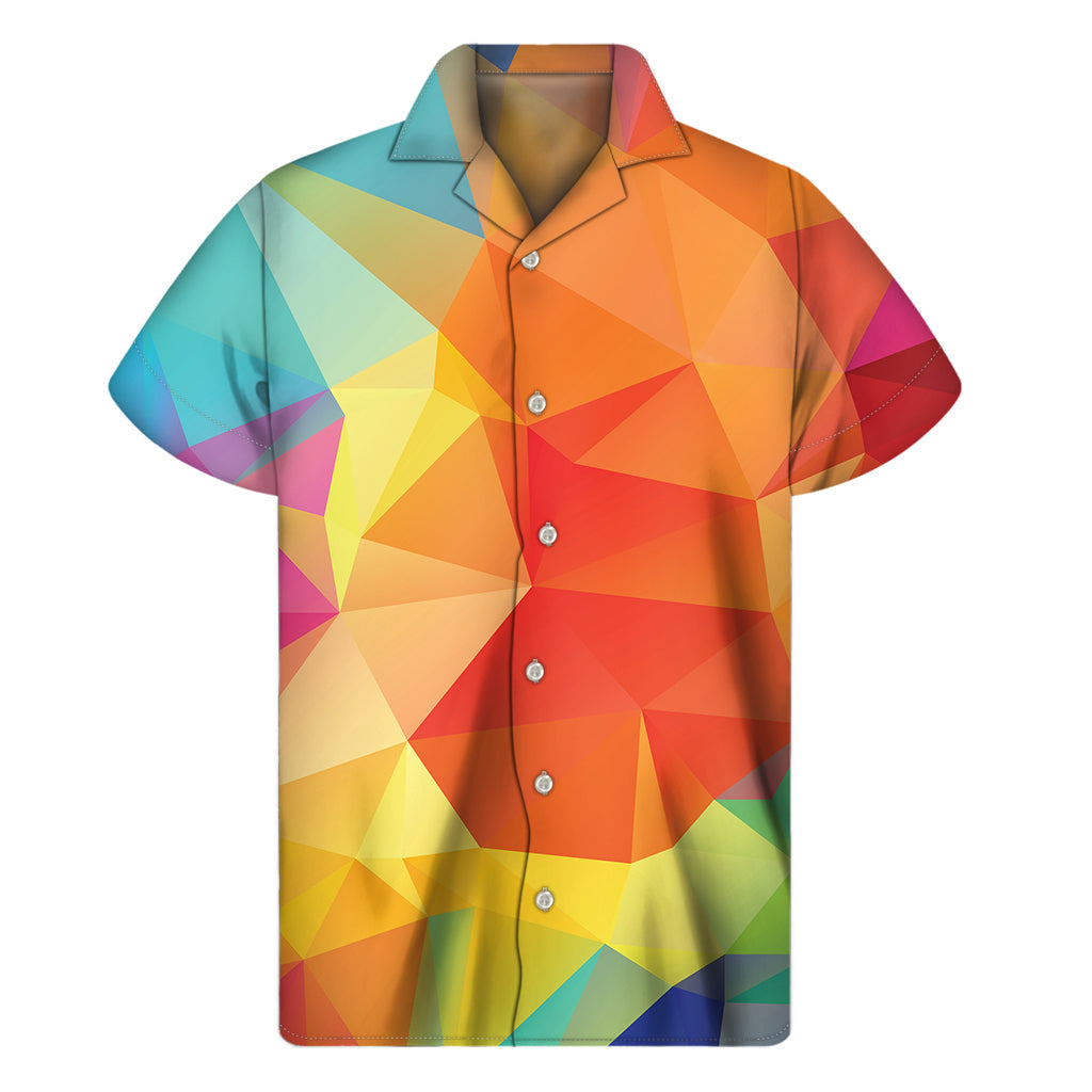 Abstract Hawaiian Geometric Print Short Sleeve Shirt - 1