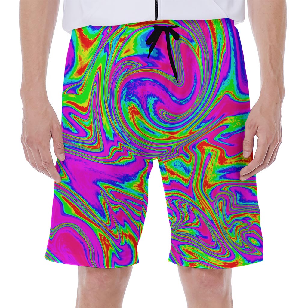 Abstract Psychedelic Hawaiian Men's Beach Shorts - 1