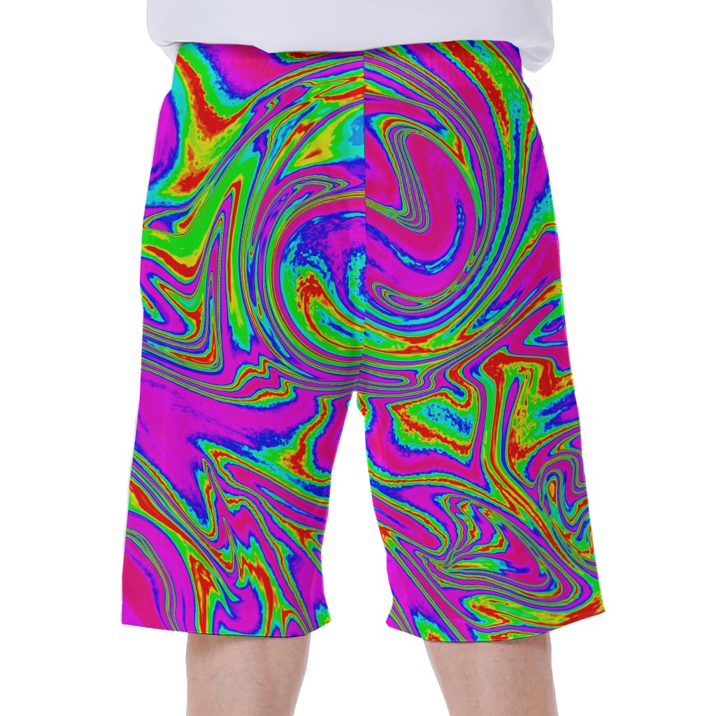 Abstract Psychedelic Hawaiian Men's Beach Shorts - 1